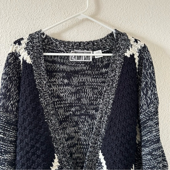 VTG Front Line Men’s Knit Cardigan Medium Black White Argyle Preppy Grandpa - Picture 3 of 11